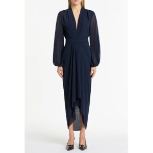 Carla Zampatti Waterfall Dress Navy