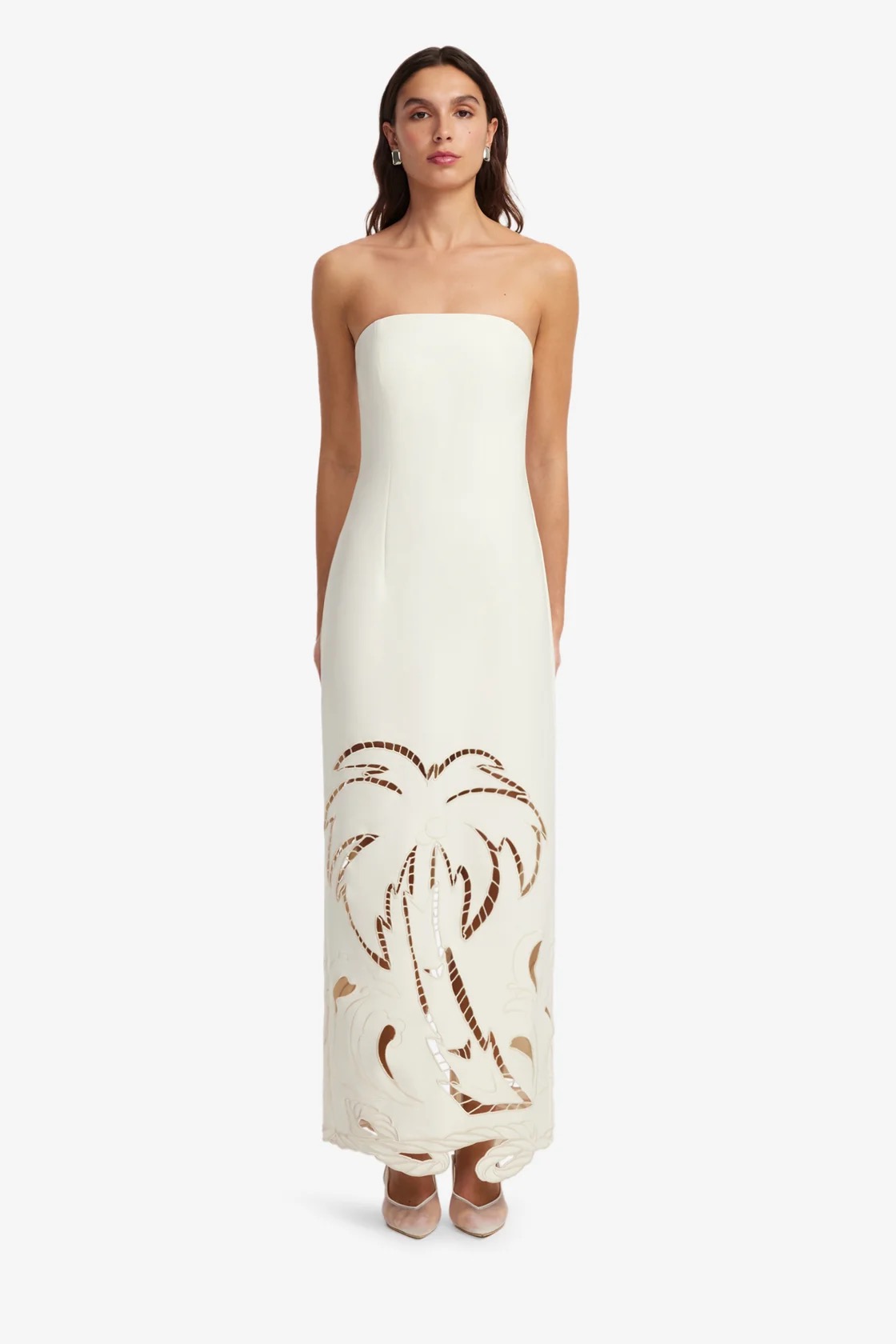LEO LIN Rayna Palm Bustier Maxi Dress