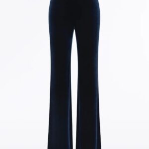 NAVY VELVET BOOTLEG PANT
