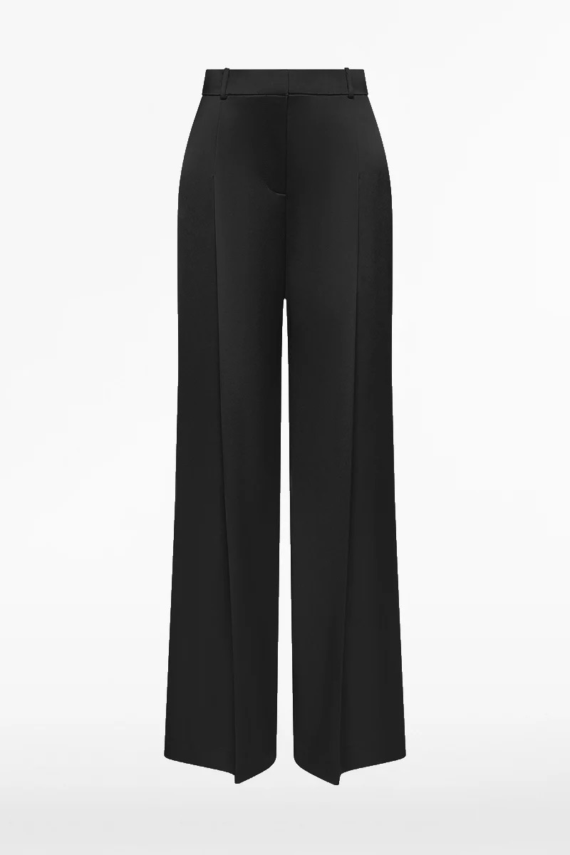 BLACK SATIN ACETATE PANT